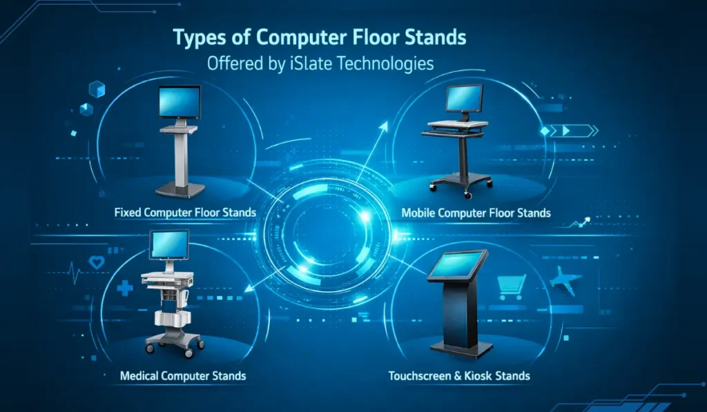 Types of computer floor stands