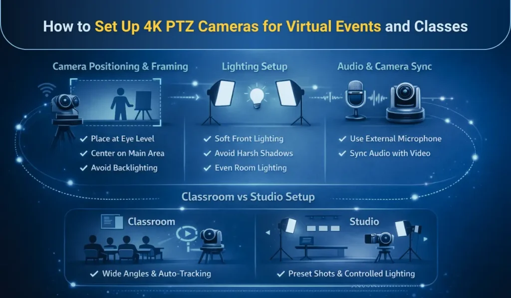 How to set Up 4K PTZ Cameras for Virtual Events and Classes