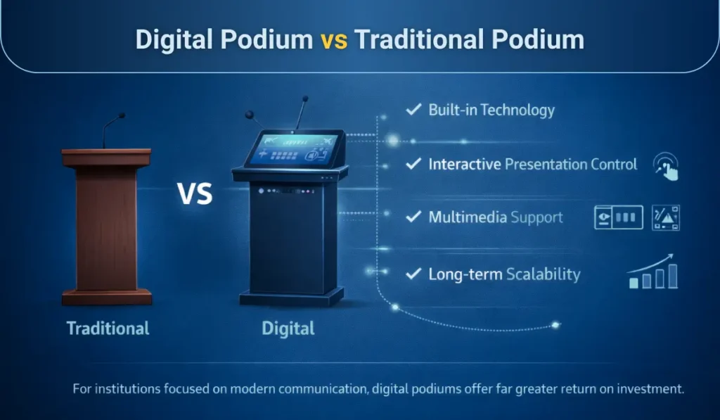 Difference between Digital Podium vs Traditional Podium