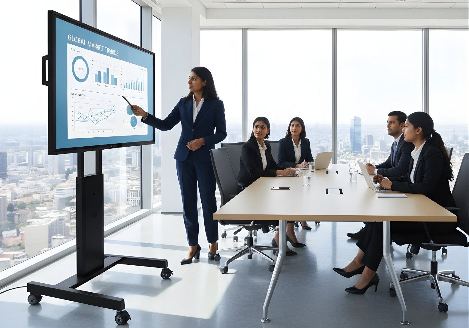 Smart Board floor stand for interactive flat panels